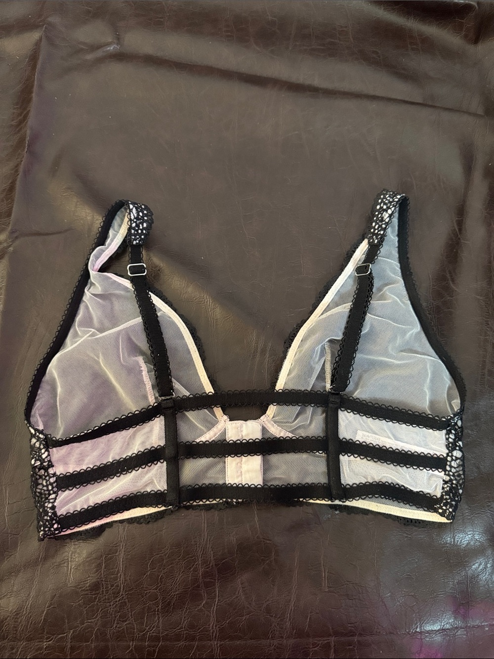 Victoria's Secret Black Lace Bralette with Sheer Overlay - Picture 2 of 3
